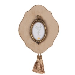 Clayre & Eef Photo Frame 6x9 cm Beige Gold colored Plastic Glass