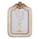 Clayre & Eef Photo Frame 10x15 cm Beige Gold colored Plastic Glass Rectangle