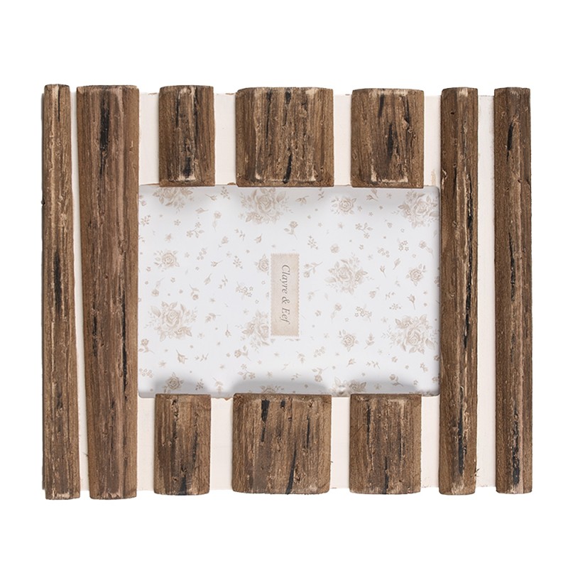 Clayre & Eef Cadre photo 13x18 cm Marron Bois Verre Rectangle