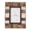 Clayre & Eef Fotolijst  10x15 cm Bruin Wit Hout Glas Rechthoek