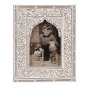 Clayre & Eef Cadre photo 10x15 cm Blanc Marron Bois Verre Rectangle