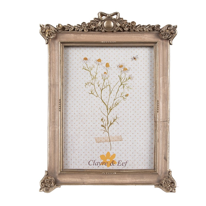 Clayre & Eef Bilderrahmen 10x15 cm Goldfarbig Polyresin