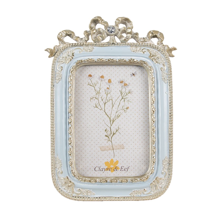 Clayre & Eef Bilderrahmen 10x15 cm Blau Polyresin