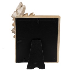 Clayre & Eef Photo Frame 10x15 cm Brown Beige Polyresin Flowers