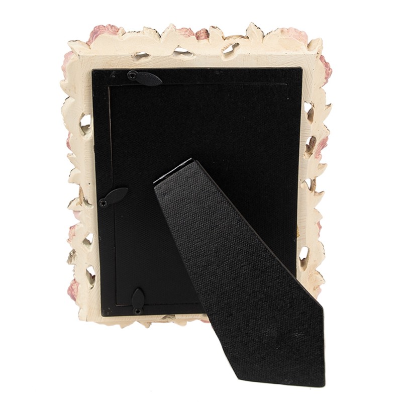 Clayre & Eef Bilderrahmen 10x15 cm Rosa Kunststoff Glas Rosen