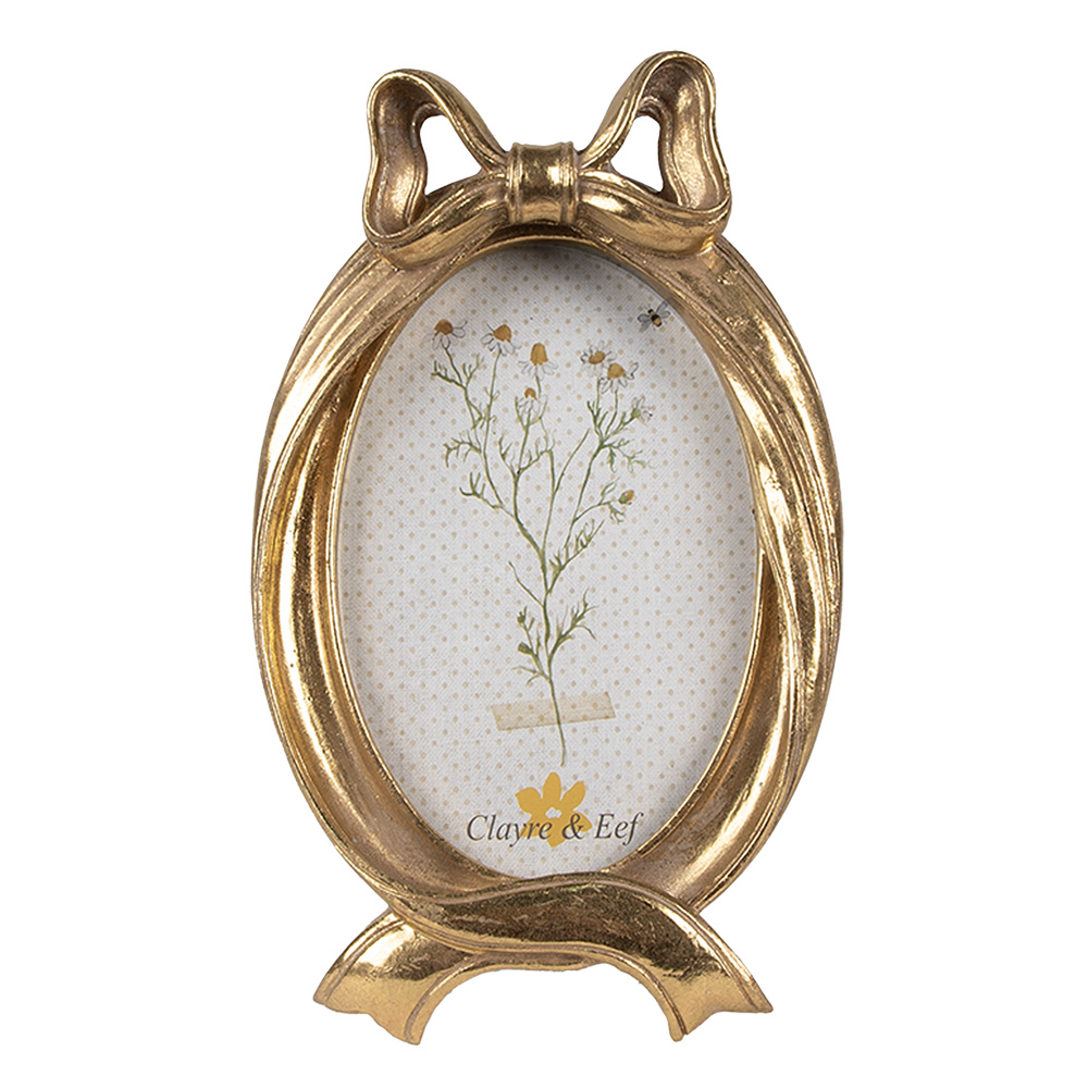 Clayre&Eef Fotolijst 10x15 cm Goudkleurig Polyresin afbeelding