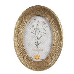 Clayre & Eef Photo Frame 10x15 cm Gold colored Polyresin Oval