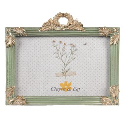 Clayre & Eef Photo Frame 10x15 cm Green Polyresin