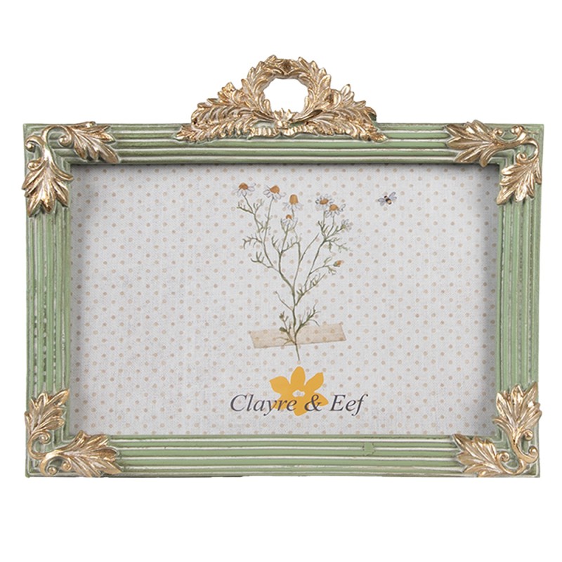 Clayre & Eef Photo Frame 10x15 cm Green Polyresin