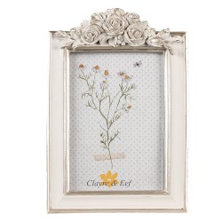 Clayre & Eef Bilderrahmen 10x15 cm Weiß Polyresin