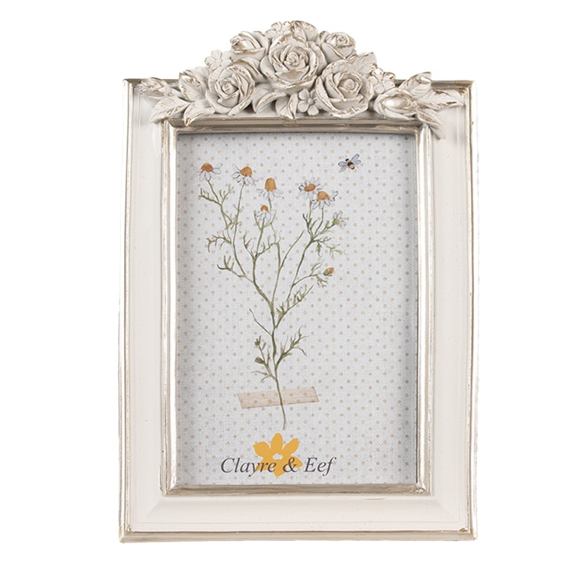 Clayre & Eef Bilderrahmen 10x15 cm Weiß Polyresin