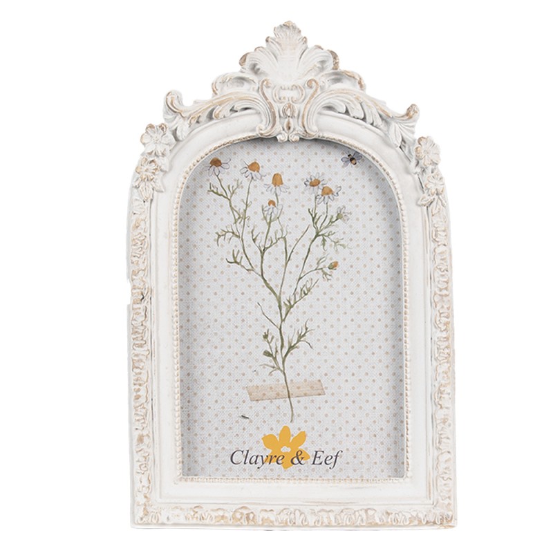Clayre & Eef Bilderrahmen 10x15 cm Weiß Polyresin
