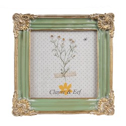 Clayre & Eef Cornice per foto 10x10 cm Verde Poliresina