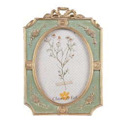 Clayre & Eef Fotolijst 13x18 cm Groen Goudkleurig Polyresin