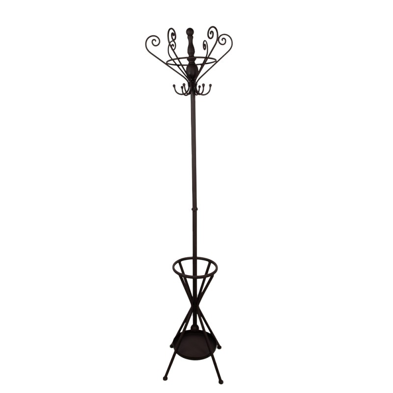 Clayre & Eef Attaccapanni da terra 180 cm Marrone Ferro