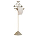 Clayre & Eef Portarotolo per WC 22x10x69 cm Beige Ferro Uccello