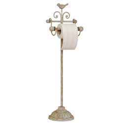 Clayre & Eef Porte-rouleau de papier toilette 22x10x69 cm Beige Fer Oiseau