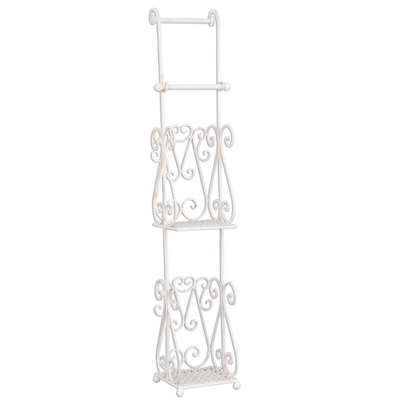 Clayre & Eef Toilet Paper Holder 17x17x97 cm White Iron Rectangle