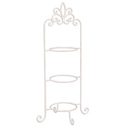 Clayre & Eef Etagere für 3 Teller 77 cm Weiß Eisen Rund