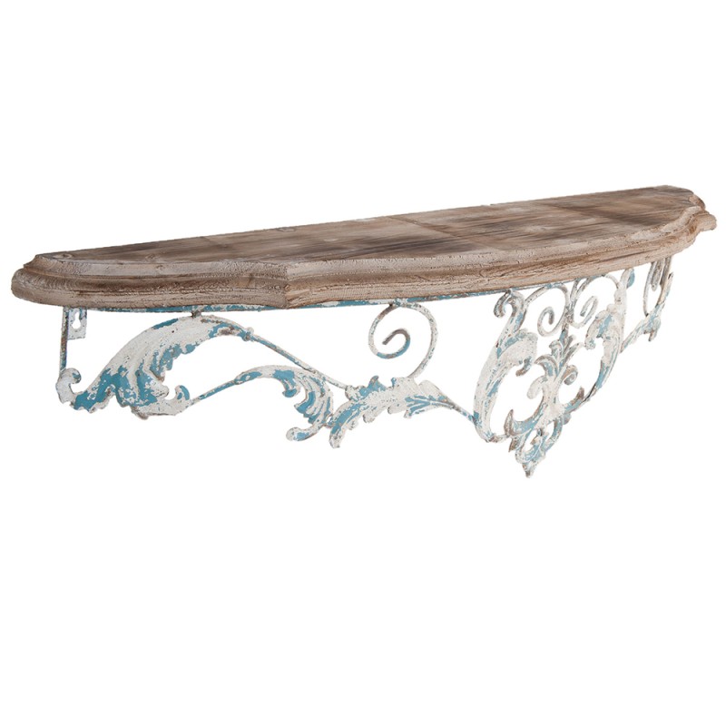Clayre & Eef Wall shelf 100x23x29 cm Blue Wood Rectangle