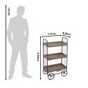 Clayre & Eef Carrello da cucina 51x26x94 cm Marrone Legno Ferro Rettangolo