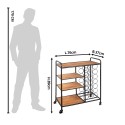 Clayre & Eef Carrello da cucina 76x37x89 cm Nero Legno Metallo Rettangolo