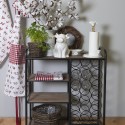 Clayre & Eef Keukentrolley  76x37x89 cm Zwart Hout Metaal Rechthoek