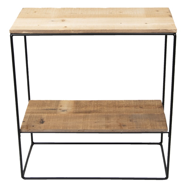 Clayre & Eef Table d'appoint 60x25x66 cm Marron Bois Fer Rectangle