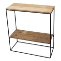 Clayre & Eef Table d'appoint 60x25x66 cm Marron Bois Fer Rectangle