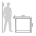 Clayre & Eef Tavolino da appoggio 99x29x83 cm Grigio Alluminio Rettangolo