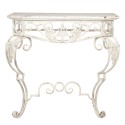 Clayre & Eef Side Table 86x44x81 cm White Iron Wood Rectangle