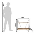 Clayre & Eef Scaffale da parete 60x20x70 cm Nero Ferro