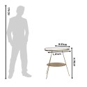 Clayre & Eef Bijzettafel  61x37x70 cm Koperkleurig IJzer Glas Driehoek