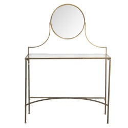 Clayre & Eef Coiffeuse 98x32x139 cm Couleur cuivre Fer Verre Rectangle
