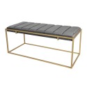 Clayre & Eef Pouf 110x50x46 cm Grey Wood Metal Rectangle