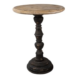 Clayre & Eef Bijzettafel  Ø 57x75 cm Bruin Hout Ijzer Rond