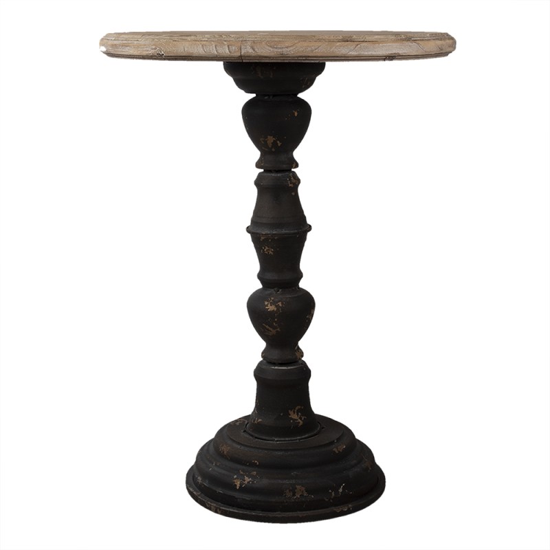 Clayre & Eef Table d'appoint Ø 57x75 cm Marron Bois Fer Rond