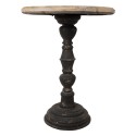 Clayre & Eef Side Table Ø 57x75 cm Brown Wood Iron Round