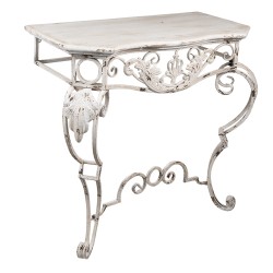 Clayre & Eef Sidetable  86x44x81 cm Wit Hout Ijzer