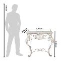 Clayre & Eef Side Table 86x44x81 cm White Wood Iron