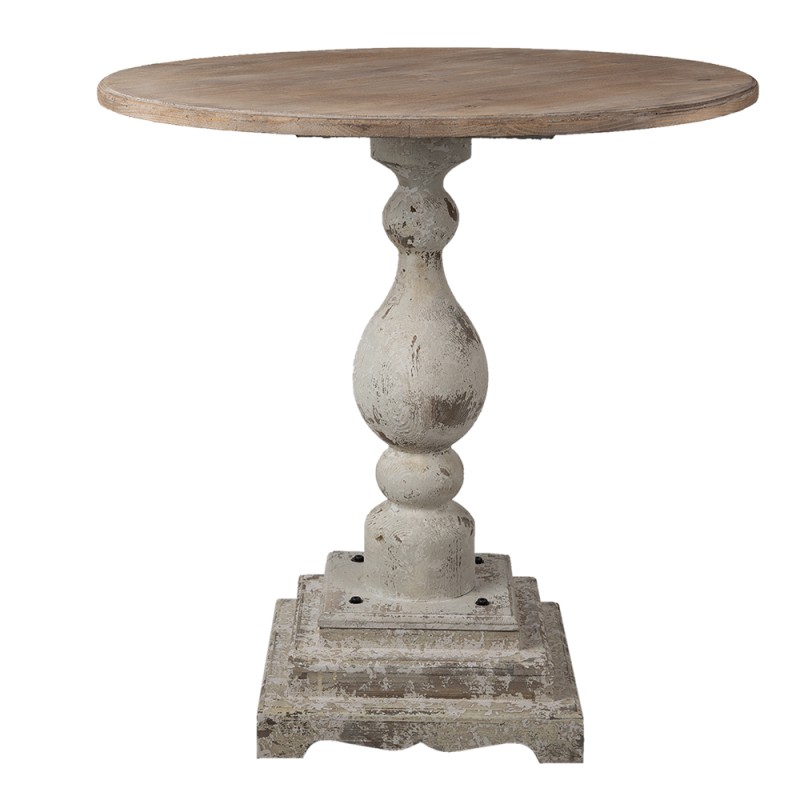 Clayre & Eef Eettafel  Ø 80x82 cm Bruin Beige Hout Rond