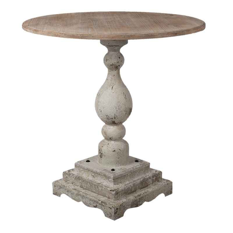 Clayre & Eef Eettafel  Ø 80x82 cm Bruin Beige Hout Rond