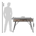 Clayre & Eef Sidetable  116x40x80 cm Grijs Ijzer Hout Rechthoek