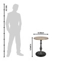 Clayre & Eef Table d'appoint Ø 50x64 cm Marron Noir Bois Fer Rond