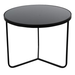 Clayre & Eef Bijzettafel  Ø 60x45 cm Zwart Aluminium Rond