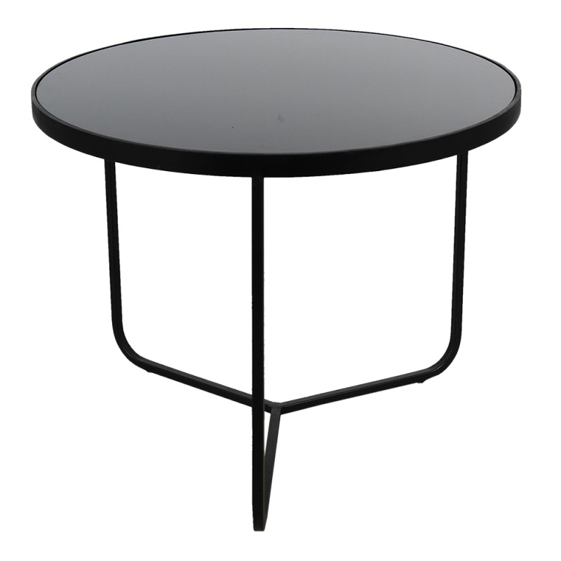 Clayre & Eef Bijzettafel  Ø 60x45 cm Zwart Aluminium Rond