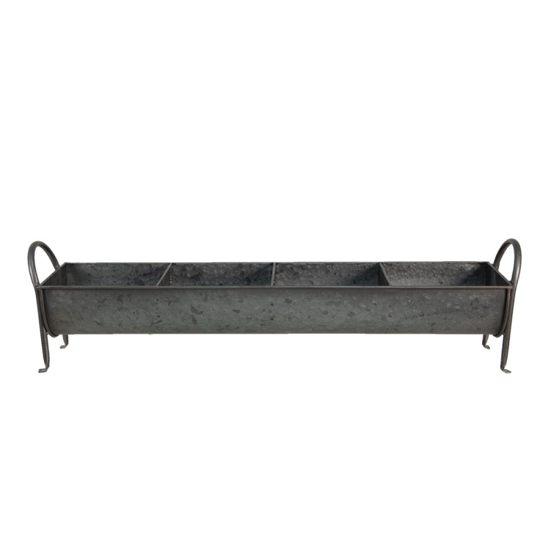 Clayre & Eef Plant Holder 72x16x20 cm Grey Iron Rectangle