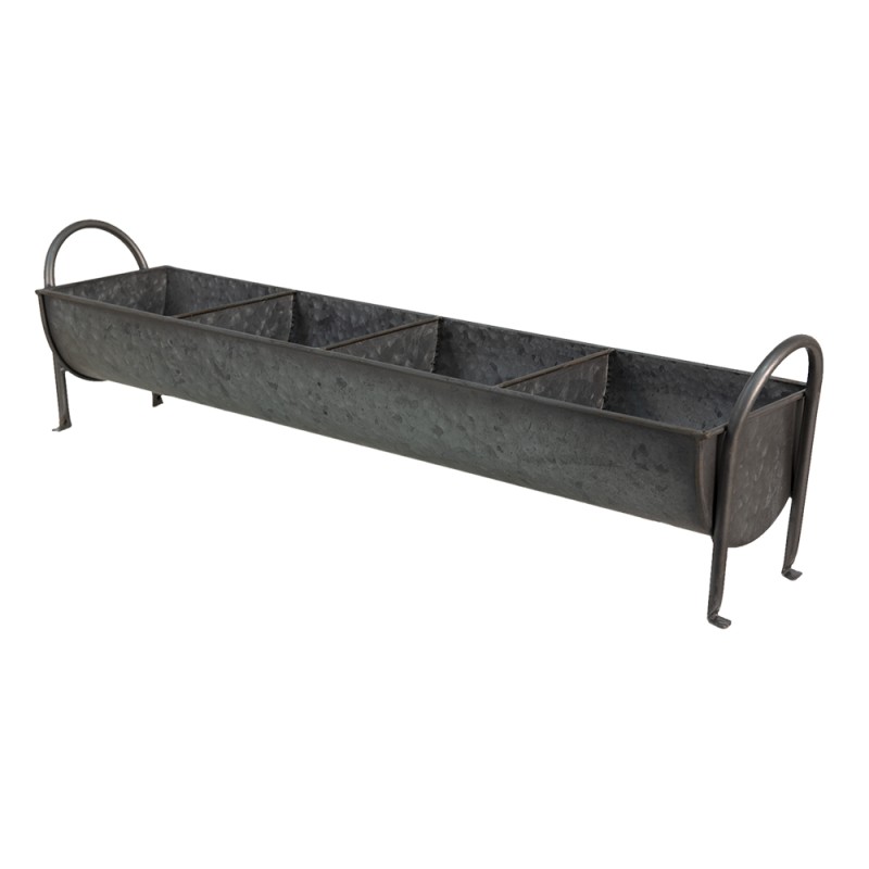 Clayre & Eef Plant Holder 72x16x20 cm Grey Iron Rectangle