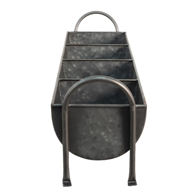 Clayre & Eef Plant Holder 72x16x20 cm Grey Iron Rectangle