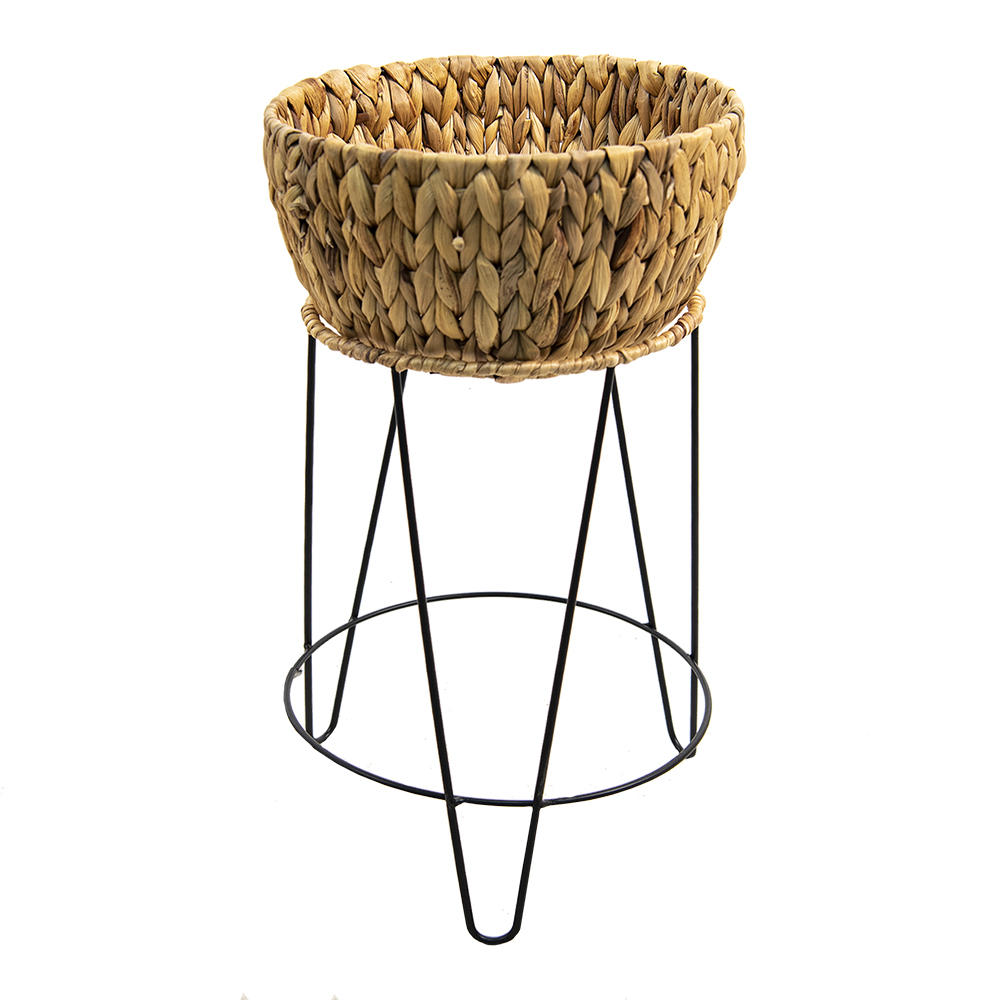 Clayre&Eef PlantenstandaardØ 28x53 cm Bruin Zeegras afbeelding